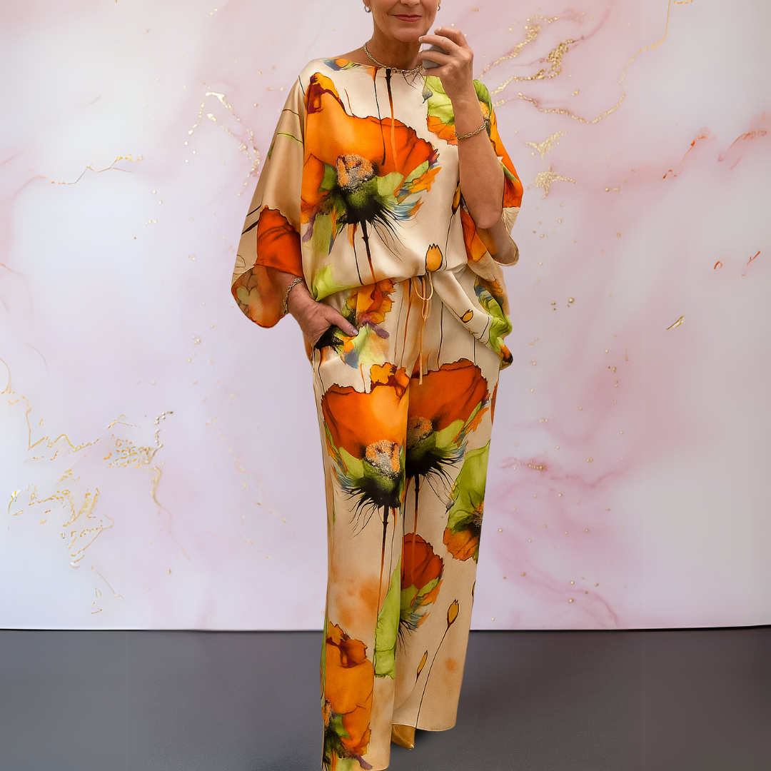 Moniek™ | Conjunto de satén de dos piezas para mujer