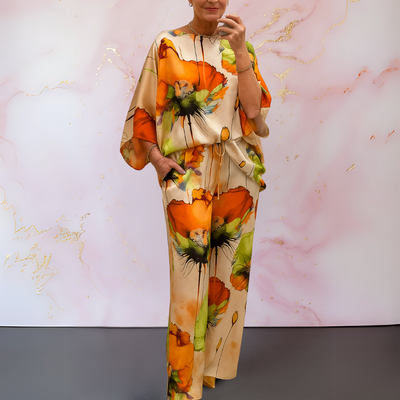 Moniek™ | Conjunto de satén de dos piezas para mujer