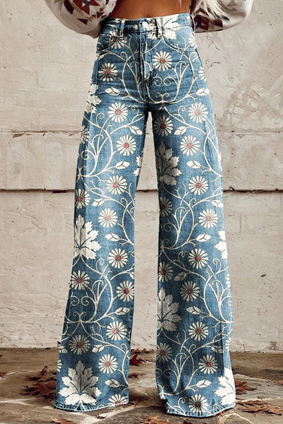 Margherita | Elegante Boho Broek met Bloemenprint