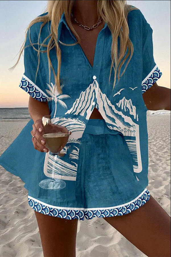 Conjunto Corto de Lino Monte Fuji