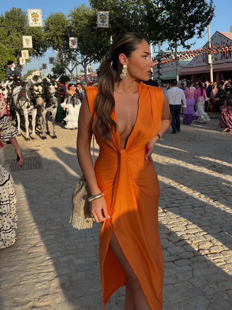 Ana™ | Maxivestido plisado