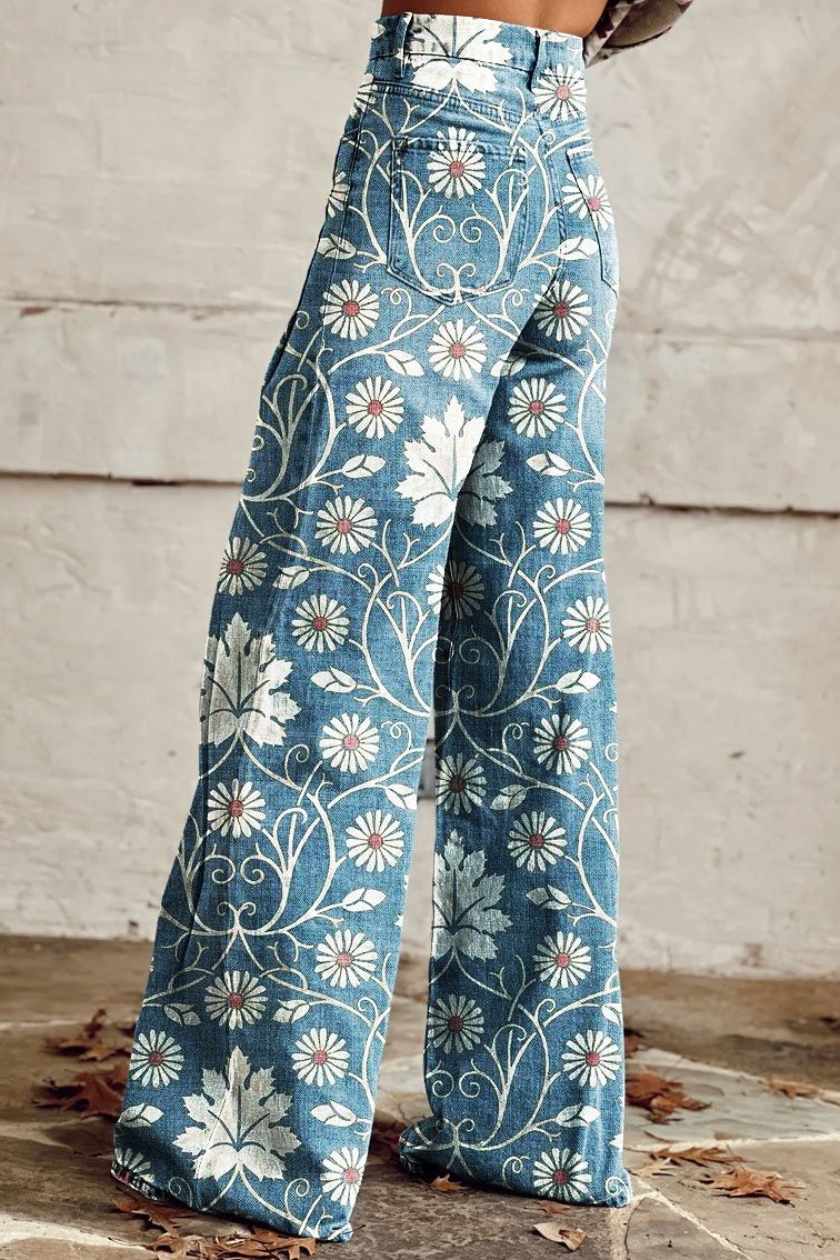 Margherita | Elegante Boho Broek met Bloemenprint