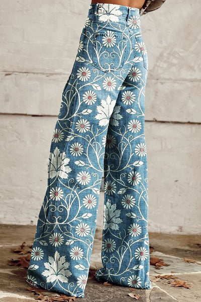 Margherita | Elegante Boho Broek met Bloemenprint