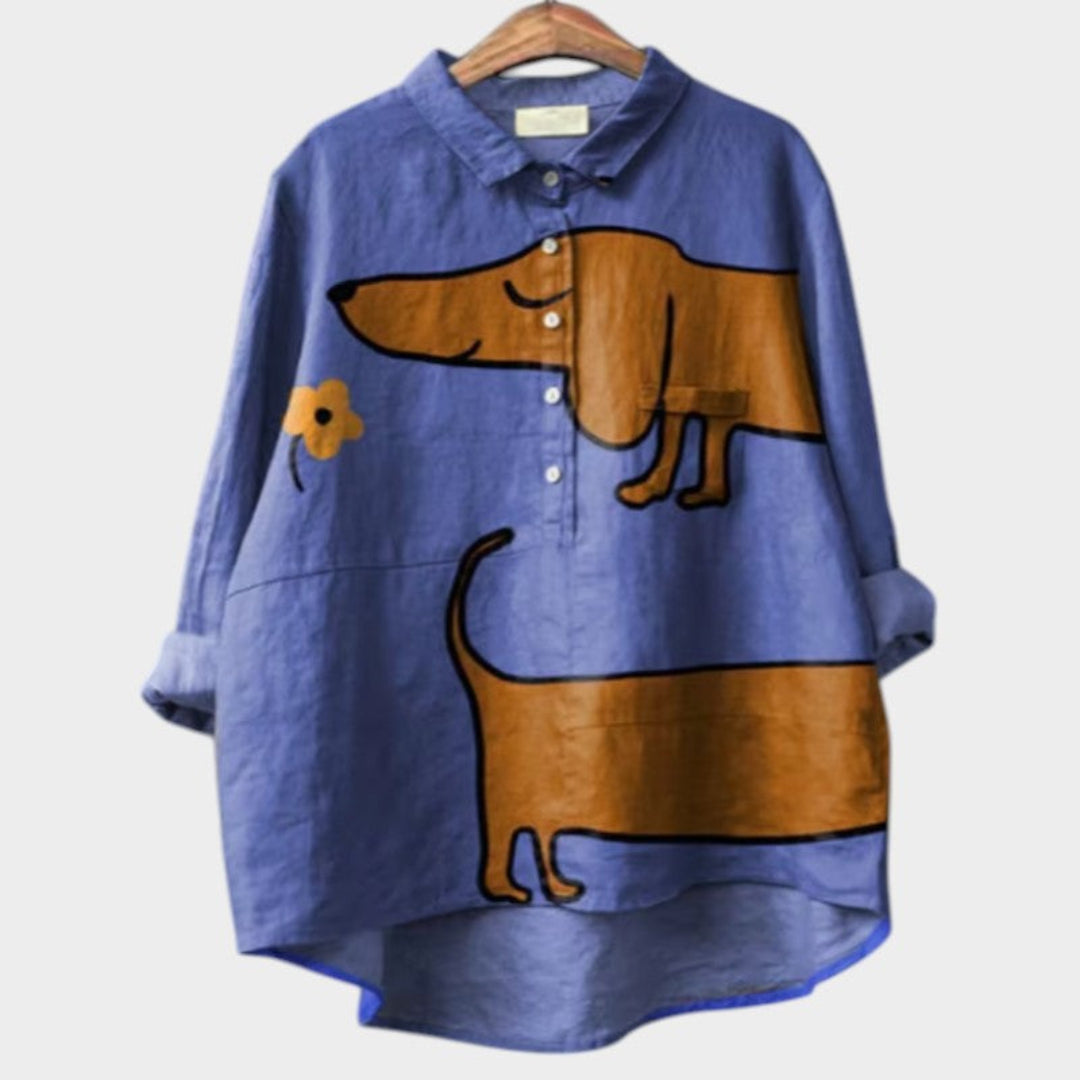Suusje™ | Camisa oversize con estampado de perros