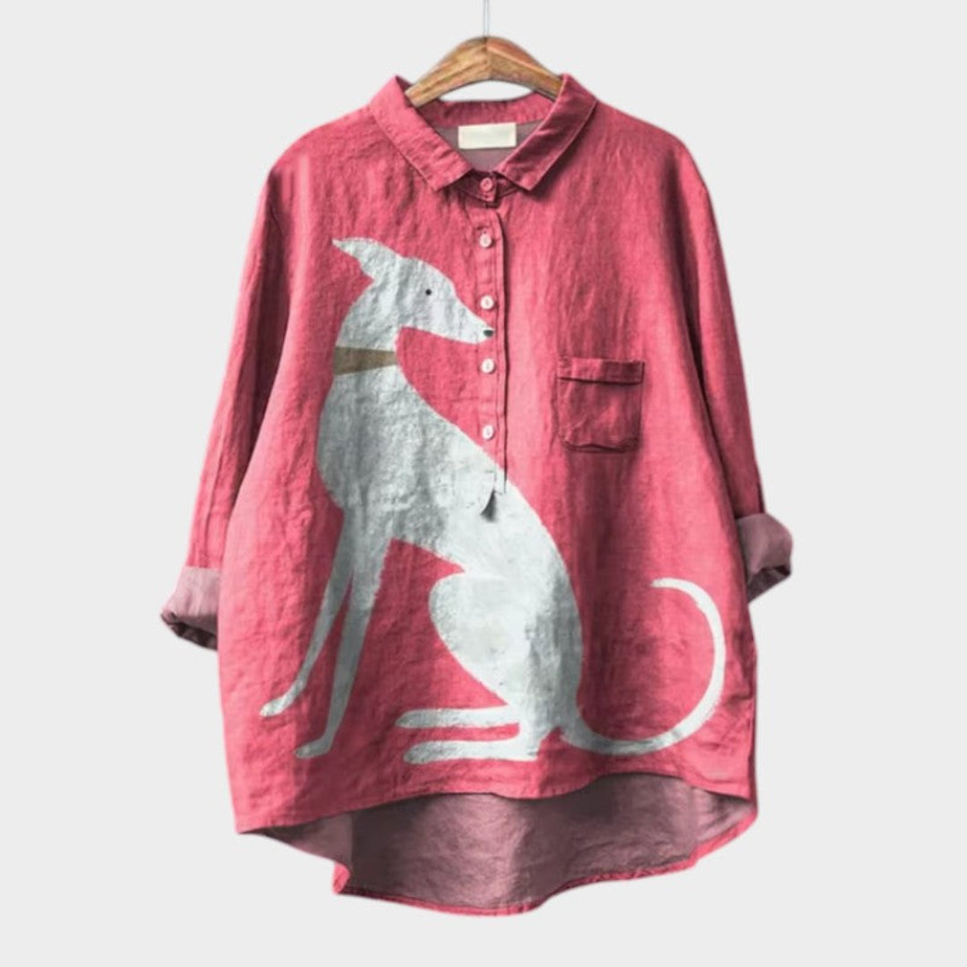Suusje™ | Camisa oversize con estampado de perros