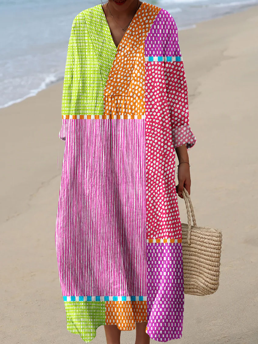 Renata｜Vestido con estampado multicolor