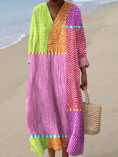 Renata｜Vestido con estampado multicolor